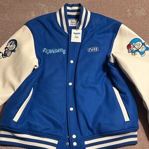 Blue and White Men's Varsity Jacket
